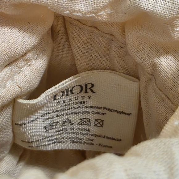 NIB Christian Dior Beige and Navy Drawstring Bucket - Picture 2 of 6